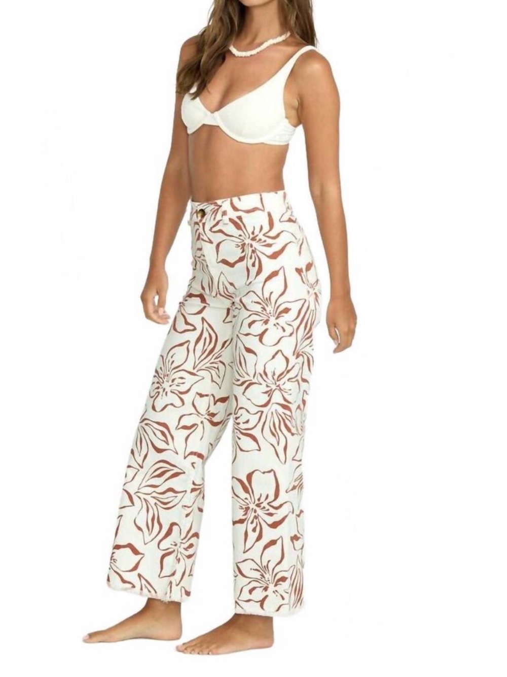 NWT Billabong Free Fall High-Rise Twill Wide Leg Pant - Sea salt crystal - Picture 3 of 4